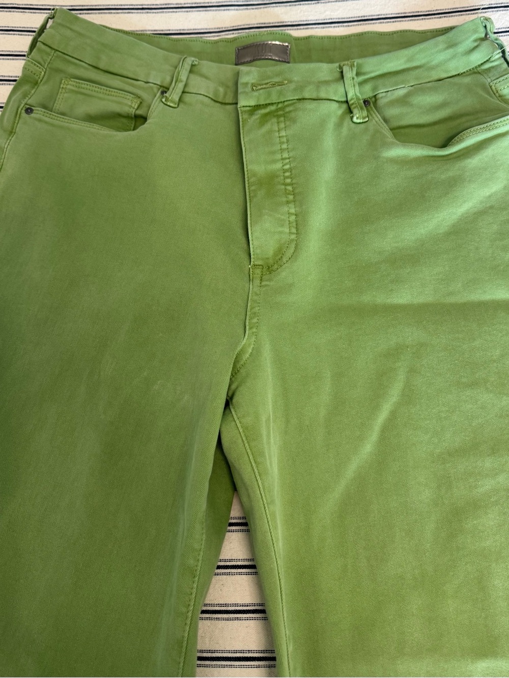 KUT from the Kloth Meg Wide Leg High Rise Jeans Kiwi Green Size 14